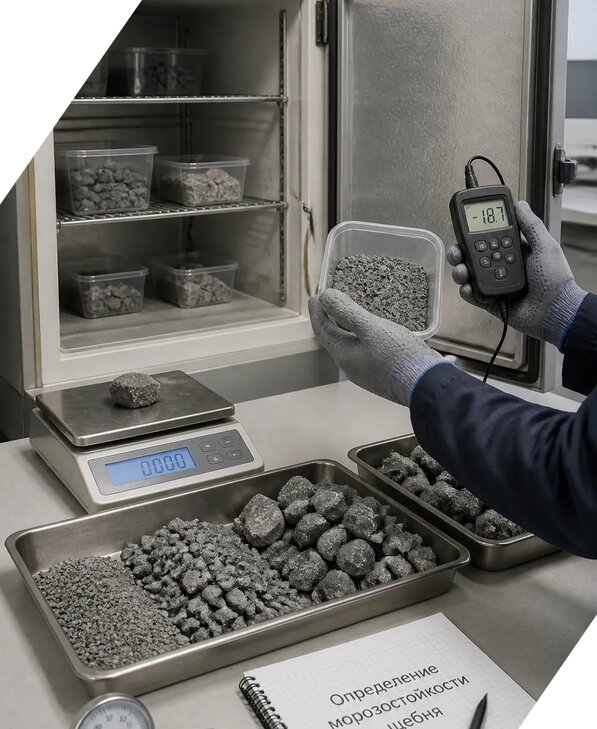 Определение морозостойкости щебня в Людинове от 3562 р. | ЭкспертизаРоссия